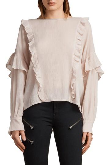 Women's Allsaints Isa Ruffle Top - Pink
