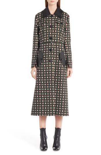 Women's Fendi Double Face Wool & Silk Coat With Zip-off Hem Us / 42 It - Black