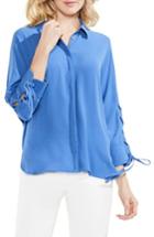 Women's Vince Camuto Lace-up Sleeve Blouse, Size - Blue