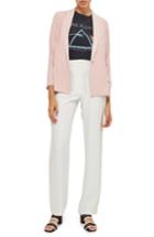 Petite Women's Topshop Ruched Sleeve Blazer P Us (fits Like 0p) - Pink