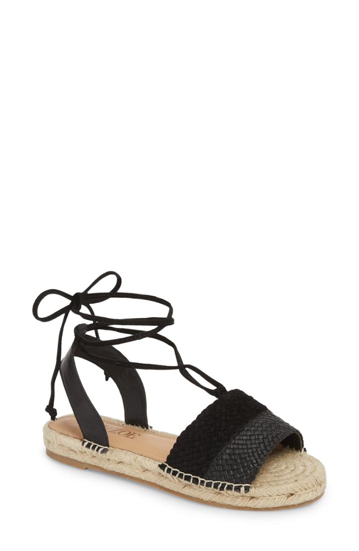 Women's Nic+zoe Eliza Ankle Wrap Espadrille Sandal .5 M - Black