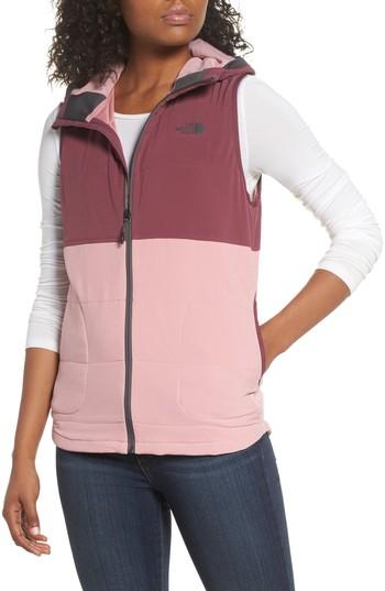 Women's The North Face Mountain Sweatshirt Insulated Hooded Vest - Purple