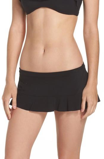 Women's Robin Piccone Lina Ruffle Swim Skirt - Black