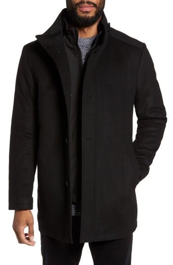 Men's Boss C-coxtan Wool Blend Coat With Insert