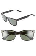 Women's Ray-ban 57mm Wayfarer Polarized Sunglasses - Black/ Green Solid