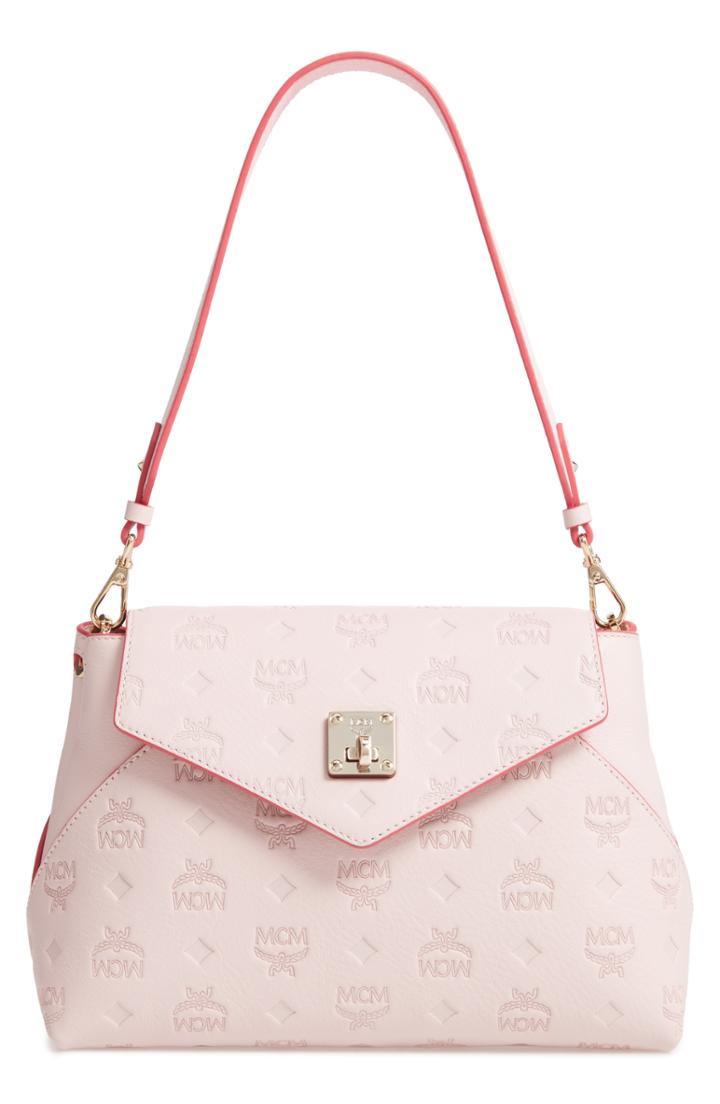 Mcm Essentials Monogram Leather Small Crossbody Bag - Pink