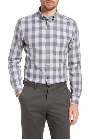 Men's Nordstrom Men's Shop Trim Fit Check Sport Shirt - Grey