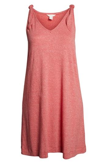Petite Women's Caslon Knot Strap Knit Swing Dress P - Red