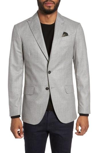 Men's Moods Of Norway Betong Trim Fit Wool Blazer Eu - Grey