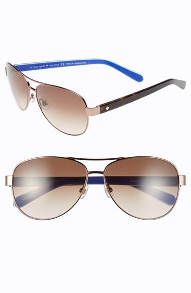 Women's Kate Spade New York 'dalia2' 58mm Aviator Sunglasses - Brown