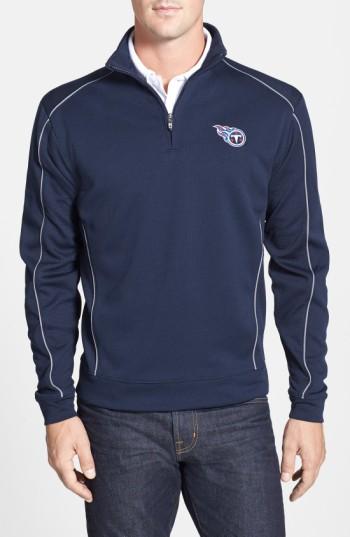 Men's Cutter & Buck Tennessee Titans - Edge Drytec Moisture Wicking Half Zip Pullover