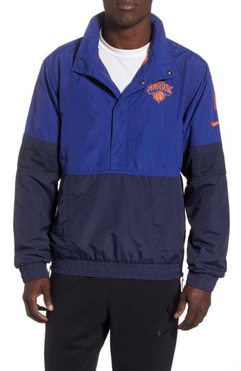 Men's Nike New York Knicks Courtside Warm-up Jacket - Blue