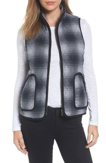 Petite Women's Caslon Quilted Vest, Size P - Grey