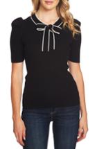 Women's Cece Bow Neck Puff Sleeve Sweater - Black