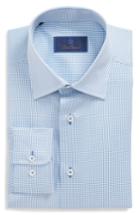 Men's David Donahue Regular Fit Dot Dress Shirt .5 - 32/33 - White