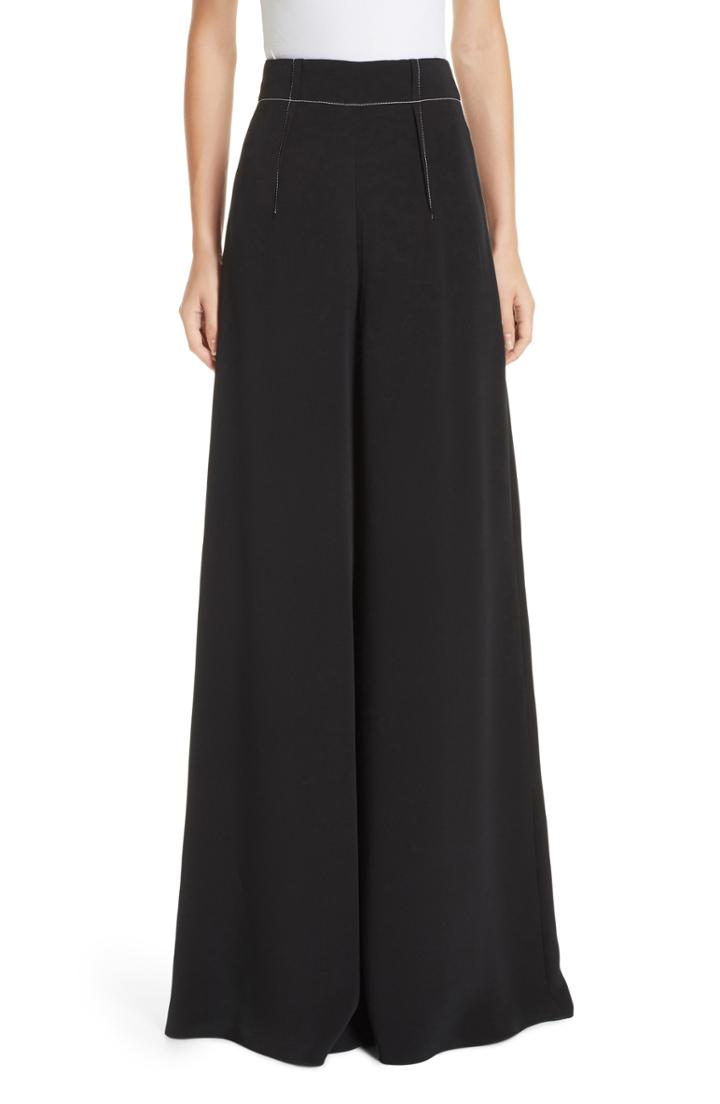 Women's Cushnie Et Ochs Silk High Waist Wide Leg Pants