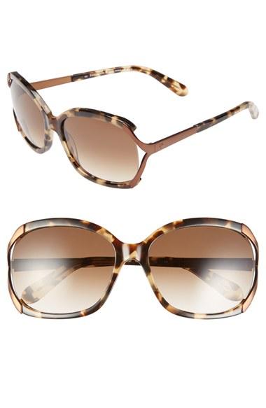 Women's Kate Spade New York 'laurie' 57mm Sunglasses - Camel Tortoise