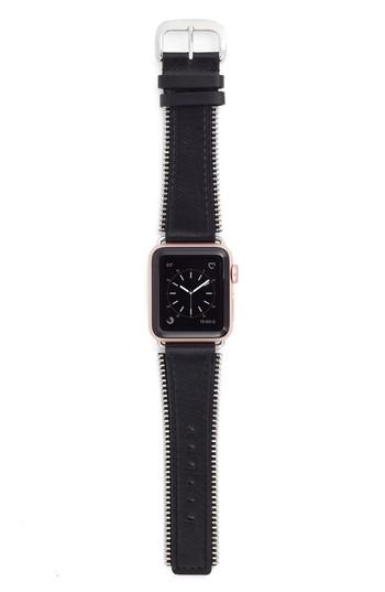 Women's Bezels And Bytes Zip Teeth Leather Apple Watch Strap, 42mm