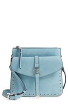 Sole Society Front Pocket Faux Leather Crossbody Bag - Blue