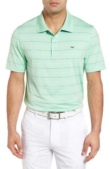 Men's Vineyard Vines Litchfield Stripe Moisture Wicking Polo - Green