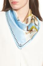 Women's Tory Burch Safari Silk Neckerchief, Size - Blue