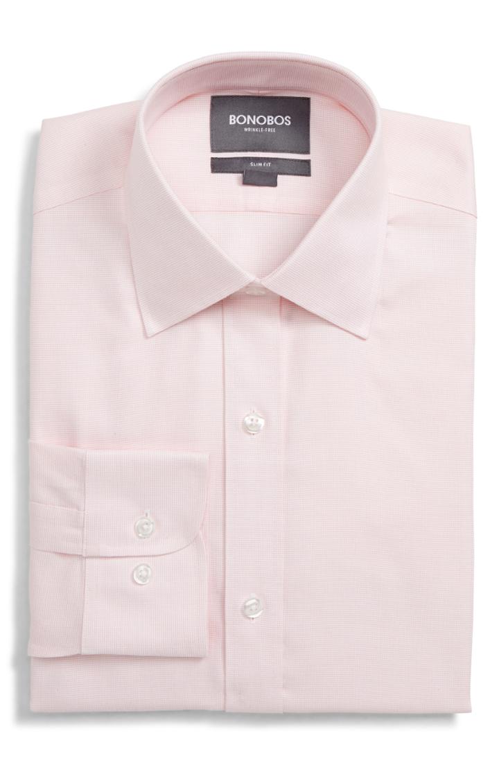 Men's Bonobos Daily Grind Slim Fit Solid Dress Shirt .5 - Pink