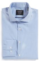 Men's Nordstrom Men's Shop Tech-smart Trim Fit Stretch Stripe Dress Shirt 32/33 - Blue