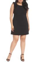 Women's Chelsea28 Ruffle Shoulder Crepe Shift Dress (similar To 12w) - Black