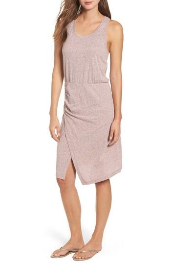 Women's Caslon Racerback Side Ruched Cotton Blend Tank Dress - Red