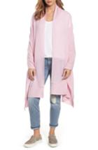 Women's Halogen Cardigan Stitch Cashmere Wrap, Size - Pink