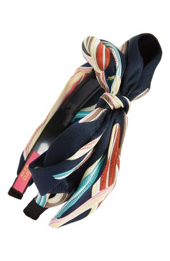 Cara Stripe Knot Headband, Size - Blue