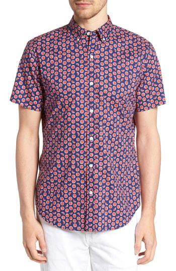 Men's Bonobos Riviera Slim Fit Watermelon Print Sport Shirt R - Blue