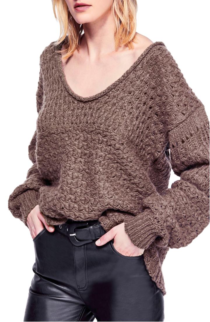 Women's Free People Crashing Waves Pullover - Purple