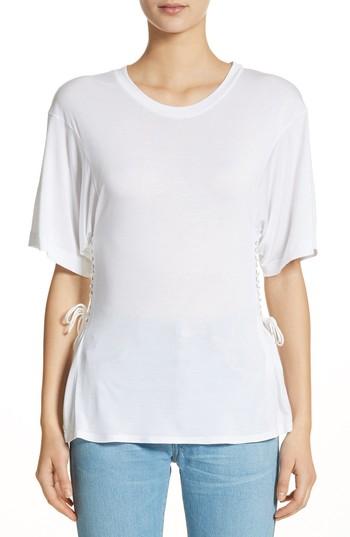 Women's Jean Atelier Axel Lace-up Tee - White