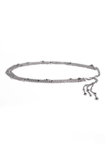 Women's St. John Collection Swarovski Crystal Chain Belt, Size Small/medium - Ruthenium/ Crystal Silver