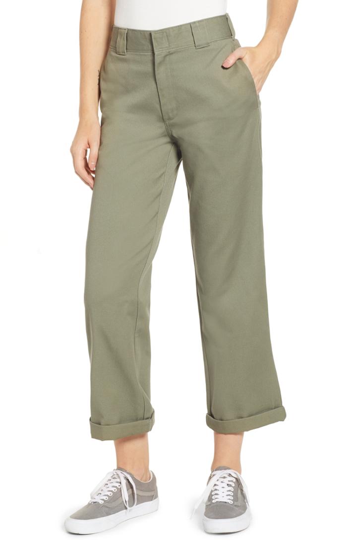 Women's Dickies Crop Work Pants - Green