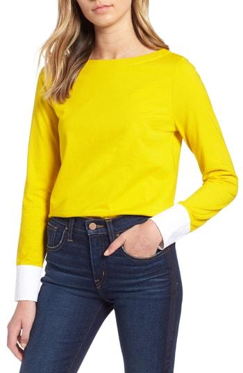Women's 1901 Long Sleeve Stripe Top - Yellow