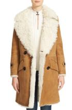 Women's Burberry Candleton Removable Collar Genuine Shearling Jacket