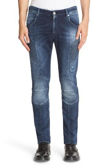 Men's Pierre Balmain Knit Biker Jeans