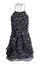 Women's Floral Halter Dress - Blue