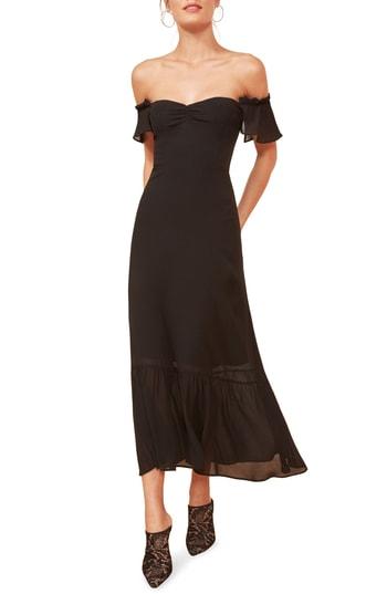 Women's Reformation Butterfly Midi Dress - Black