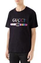 Men's Gucci Iridescent Logo T-shirt - Black