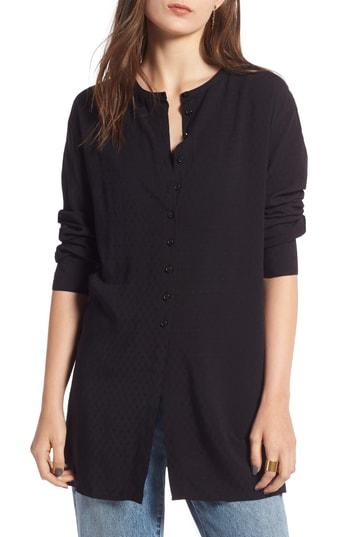 Women's Treasure & Bond Dobby Tunic Top - Black