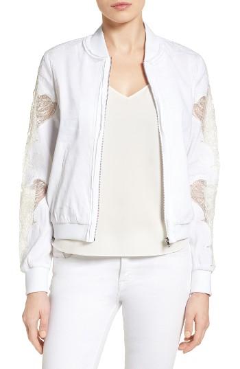 Women's Kobi Halperin Zandra Lace Trim Bomber Jacket