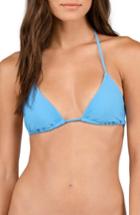 Women's Volcom Simply Solid Triangle Bikini Top - Blue