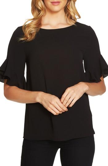 Women's Cece Ruffle Sleeve Blouse - Black