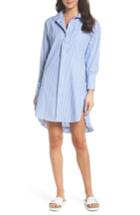 Women's Lenon Stripe Shirtdress - Blue