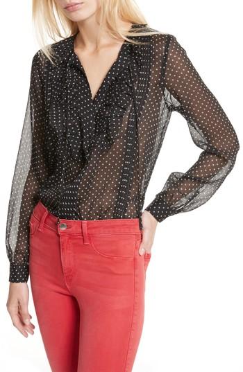 Women's L'agence Tabitha Star Print Blouse - Black