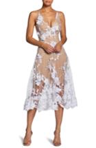 Women's Dress The Population Audrey Embroidered Fit & Flare Dress - White