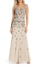 Women's Adrianna Papell Beaded Floral Trumpet Gown - Ivory